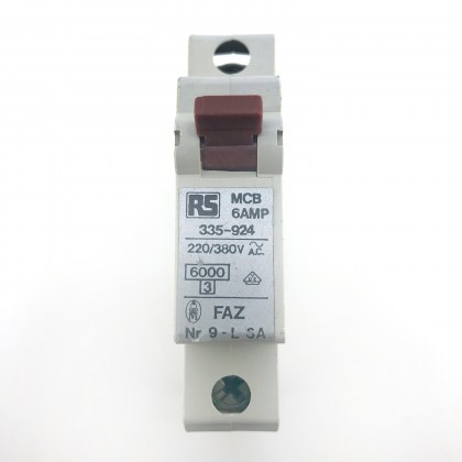 RS Components Faz 335-924 FAZ 9-L 6A 6 Amp MCB Circuit Breaker